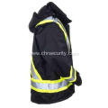 Men's High Visibility Hooded Black Safety Jacket